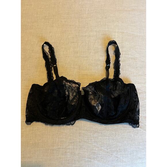LA PERLA Villa Toscana E 36 (DD) Black Lace Balconette Bra